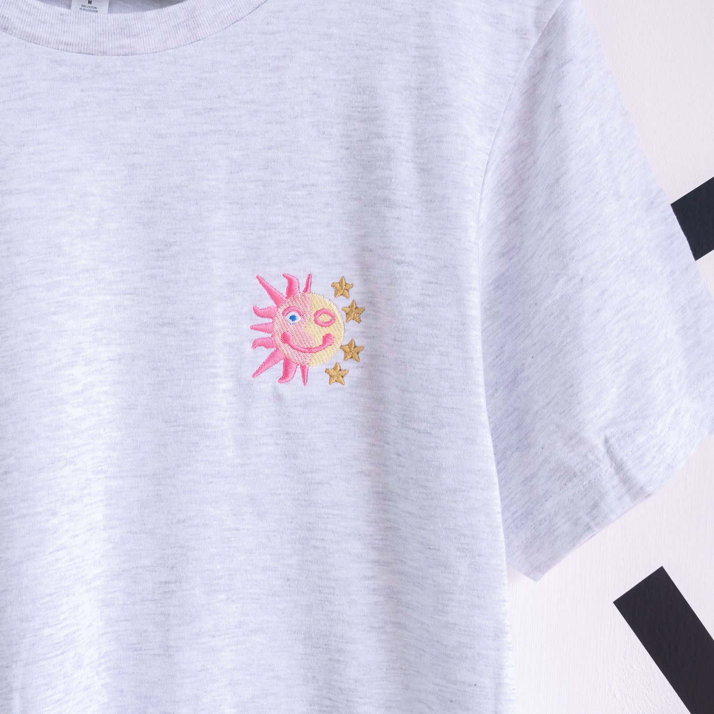 "It's A Small World" Sun & Moon Embroidered T-Shirt