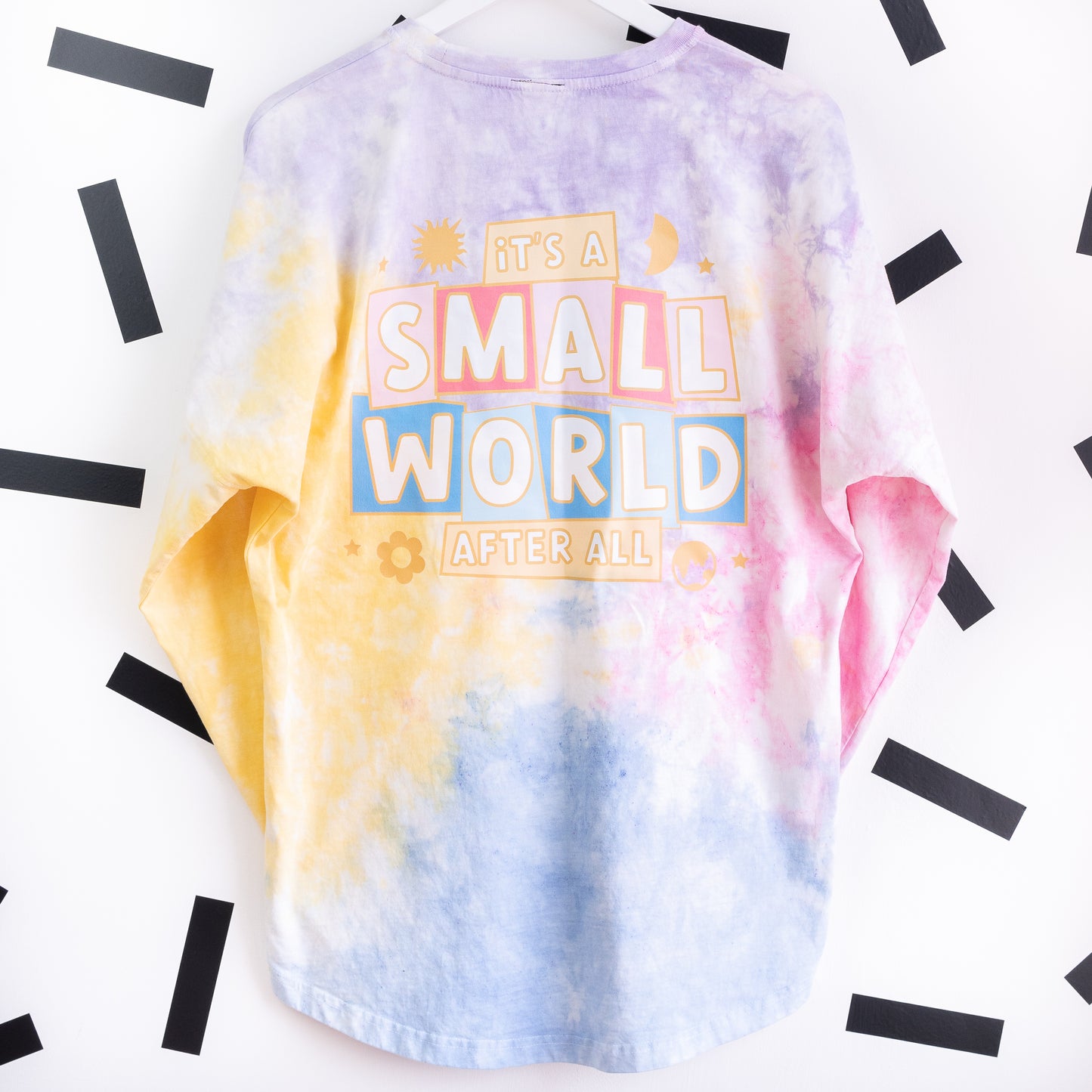 "It's A Small World" Embroidered Tie Dye Jersey
