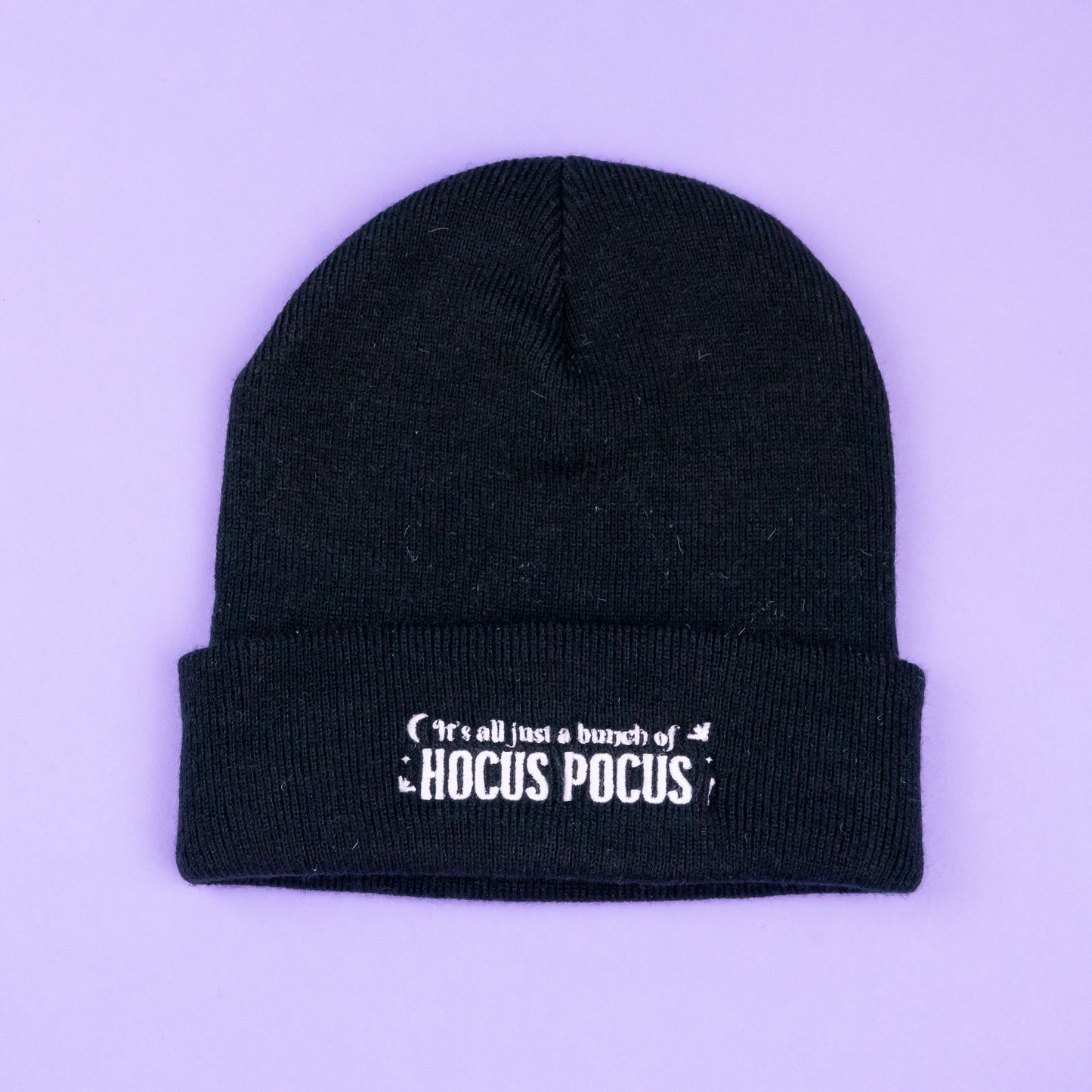 "It's all just a bunch of..." Embroidered Beanie - Black