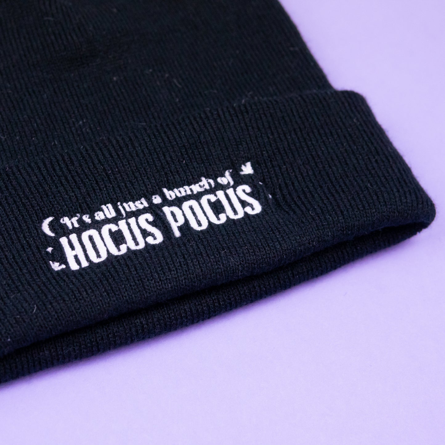 "It's all just a bunch of..." Embroidered Beanie - Black