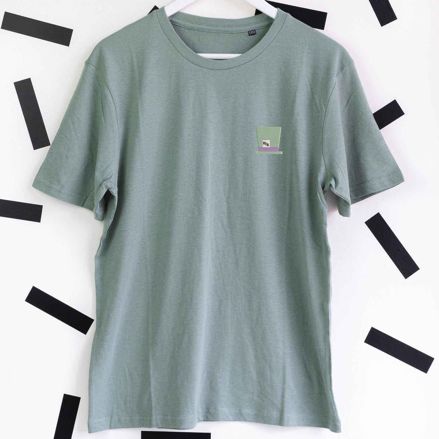 Mad Hatter's Hat Embroidered T-Shirt - Green