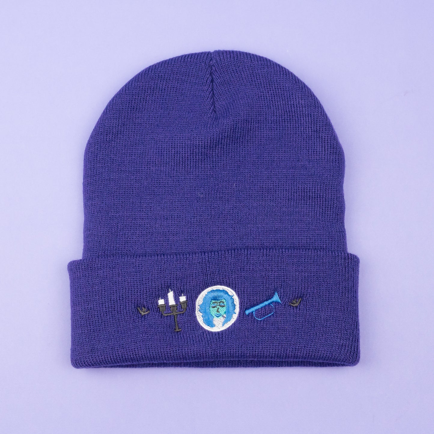 Madame Leota Embroidered Beanie - Purple