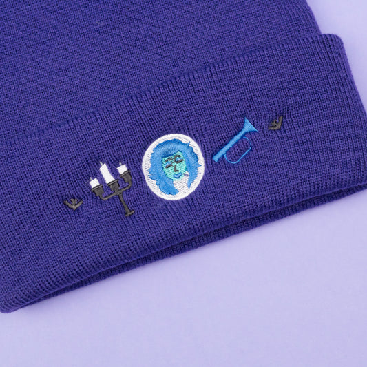 Madame Leota Embroidered Beanie - Purple