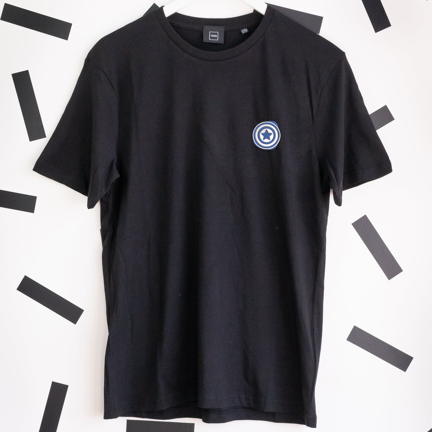 Captain America Embroidered T-Shirt - Black