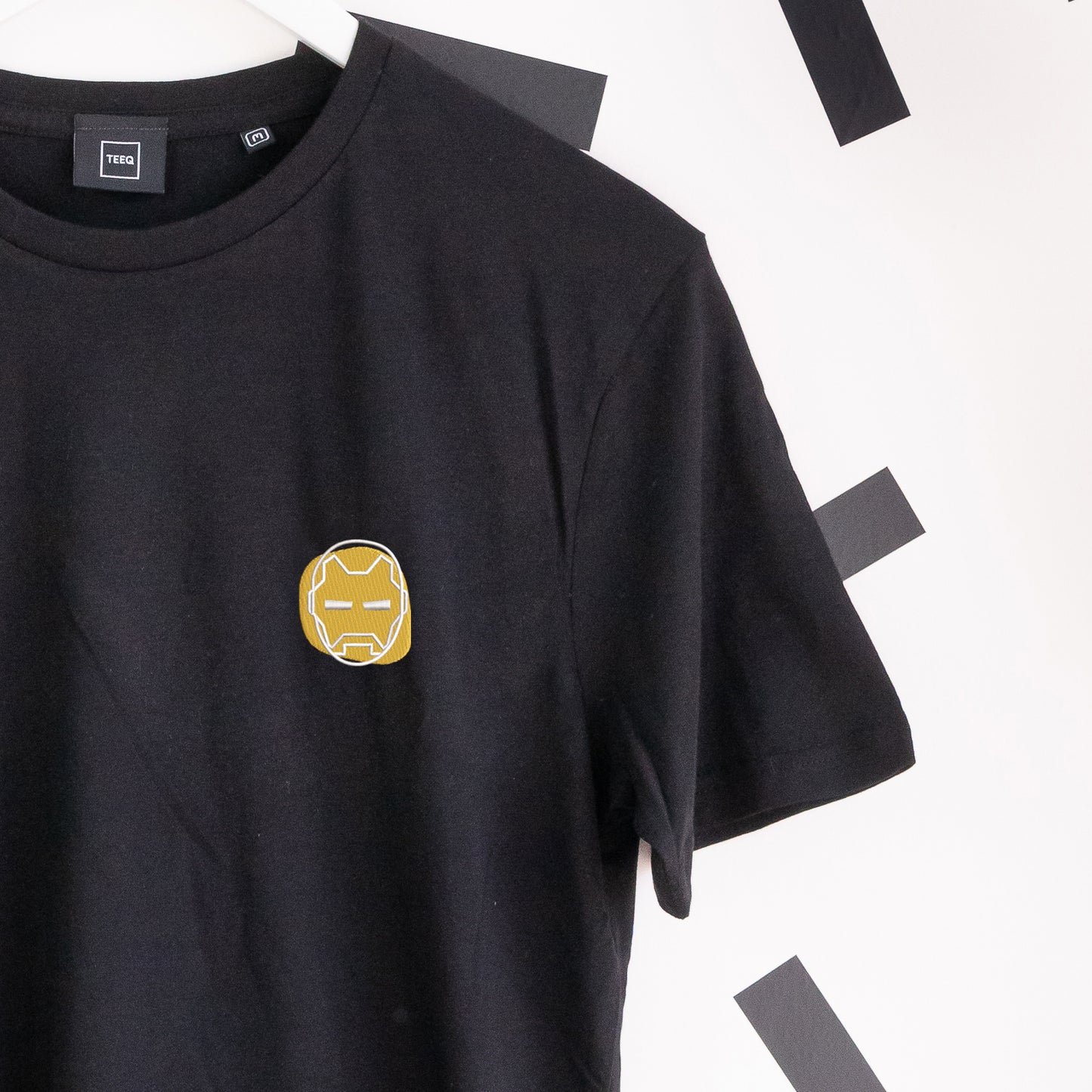 Iron Man Embroidered T-Shirt - Black