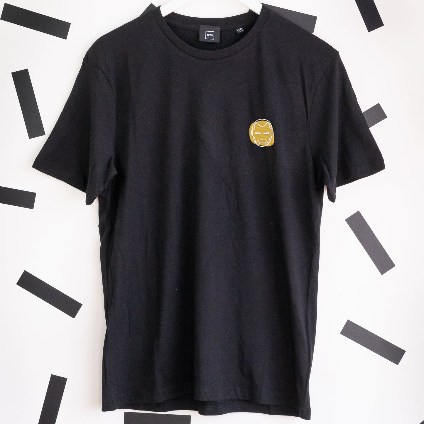 Iron Man Embroidered T-Shirt - Black