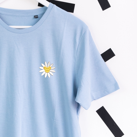 Mickey Daisy Embroidered T-Shirt - Blue