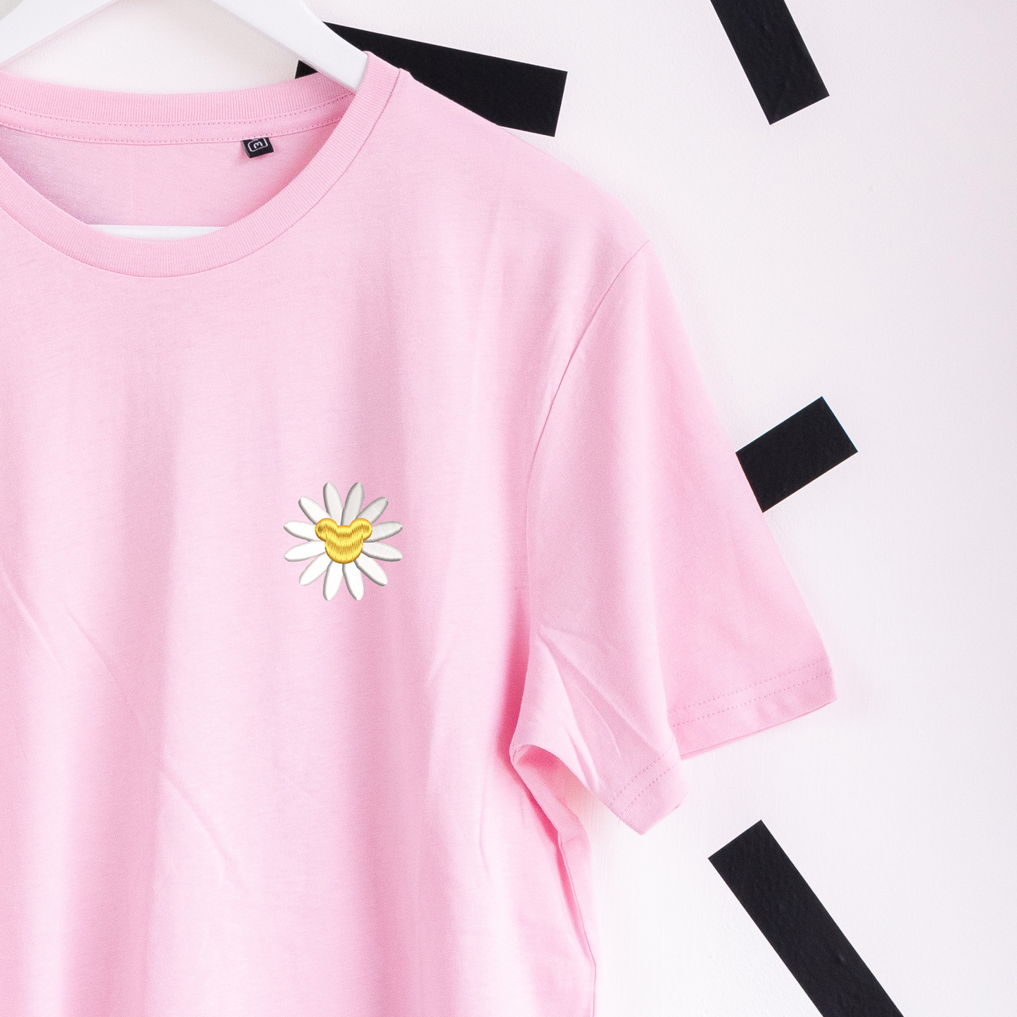 Mickey Daisy Embroidered T-Shirt - Pink