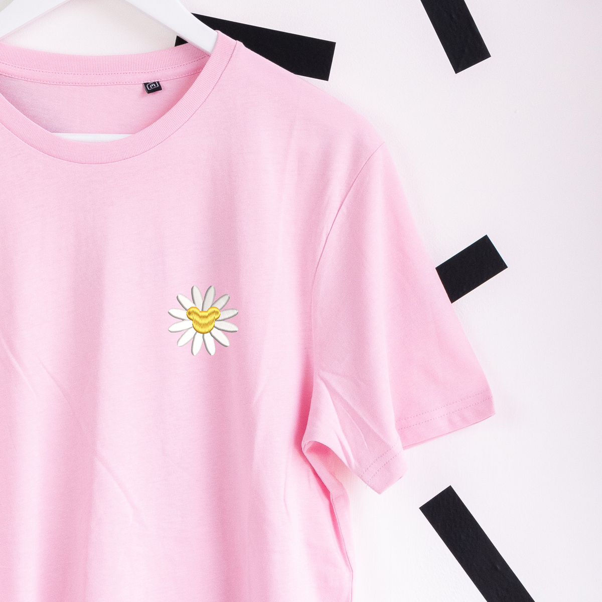 Mickey Daisy Embroidered T-Shirt - Pink
