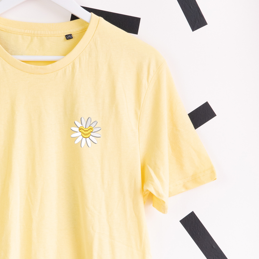 Mickey Daisy Embroidered T-Shirt - Yellow