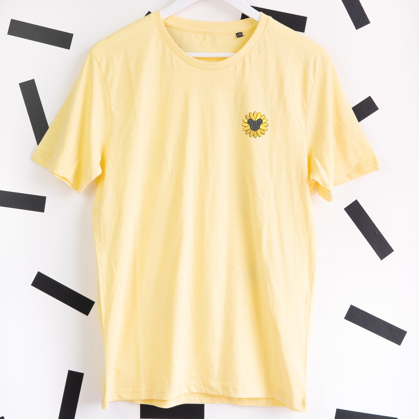 Mickey Sunflower Embroidered T-Shirt - Yellow