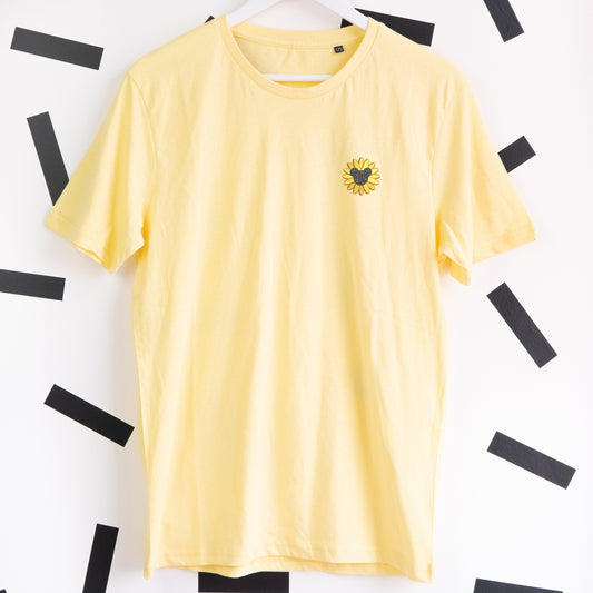 Mickey Sunflower Embroidered T-Shirt - Yellow