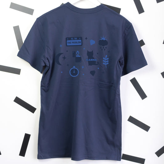 Midnights Taylor Swift Embroidered Dark Blue T-Shirt