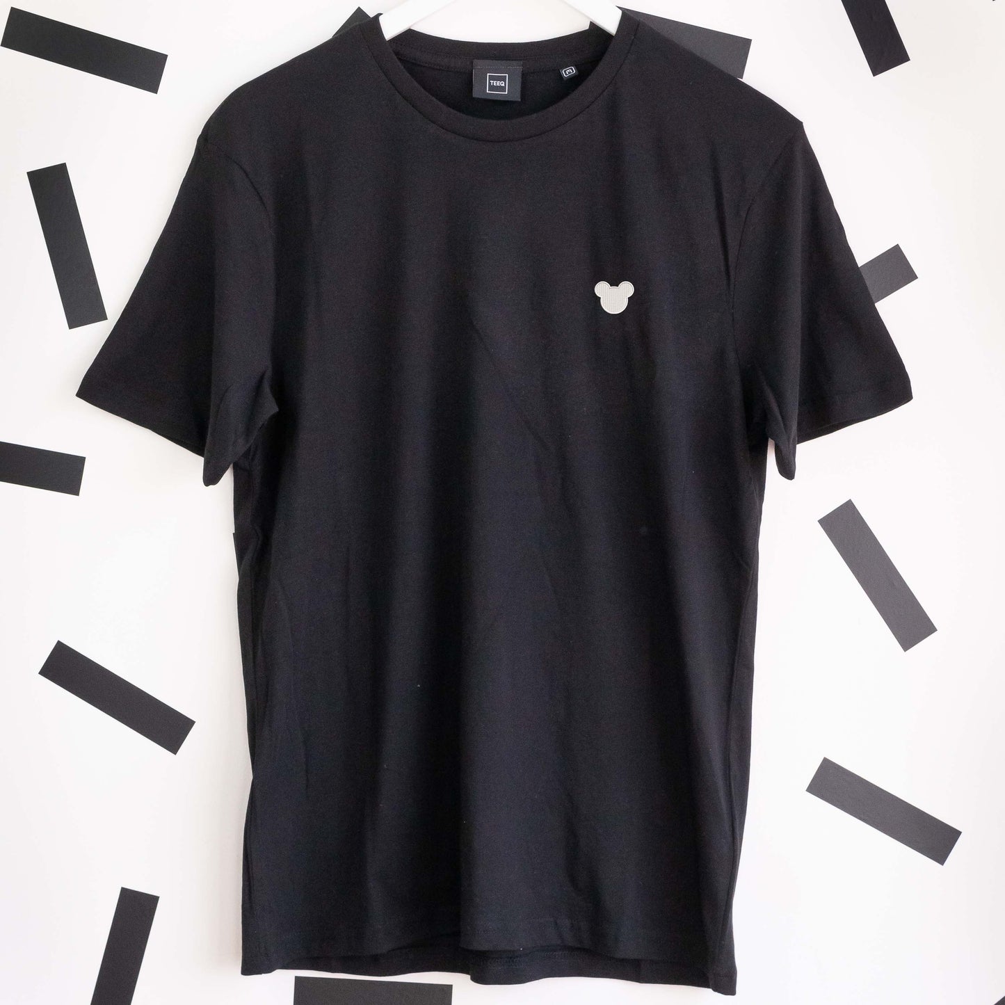 Minimal Mickey Embroidered T-Shirt - Black