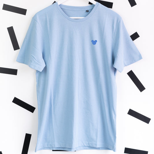 Minimal Mickey Embroidered T-Shirt - Light Blue