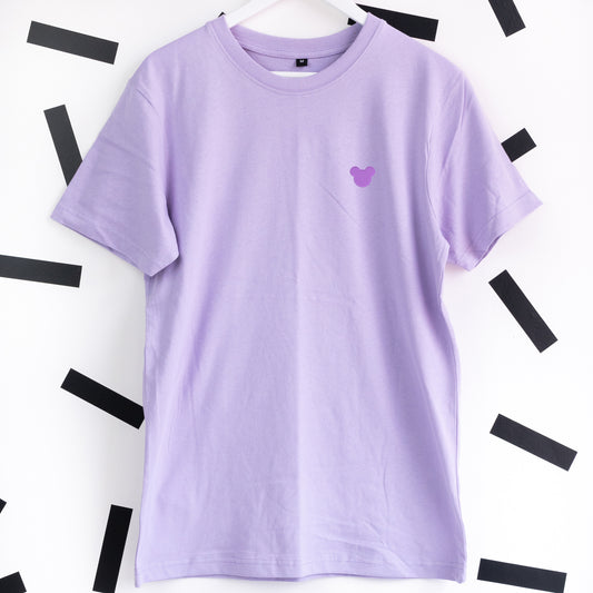 Minimal Mickey Embroidered T-Shirt - Purple