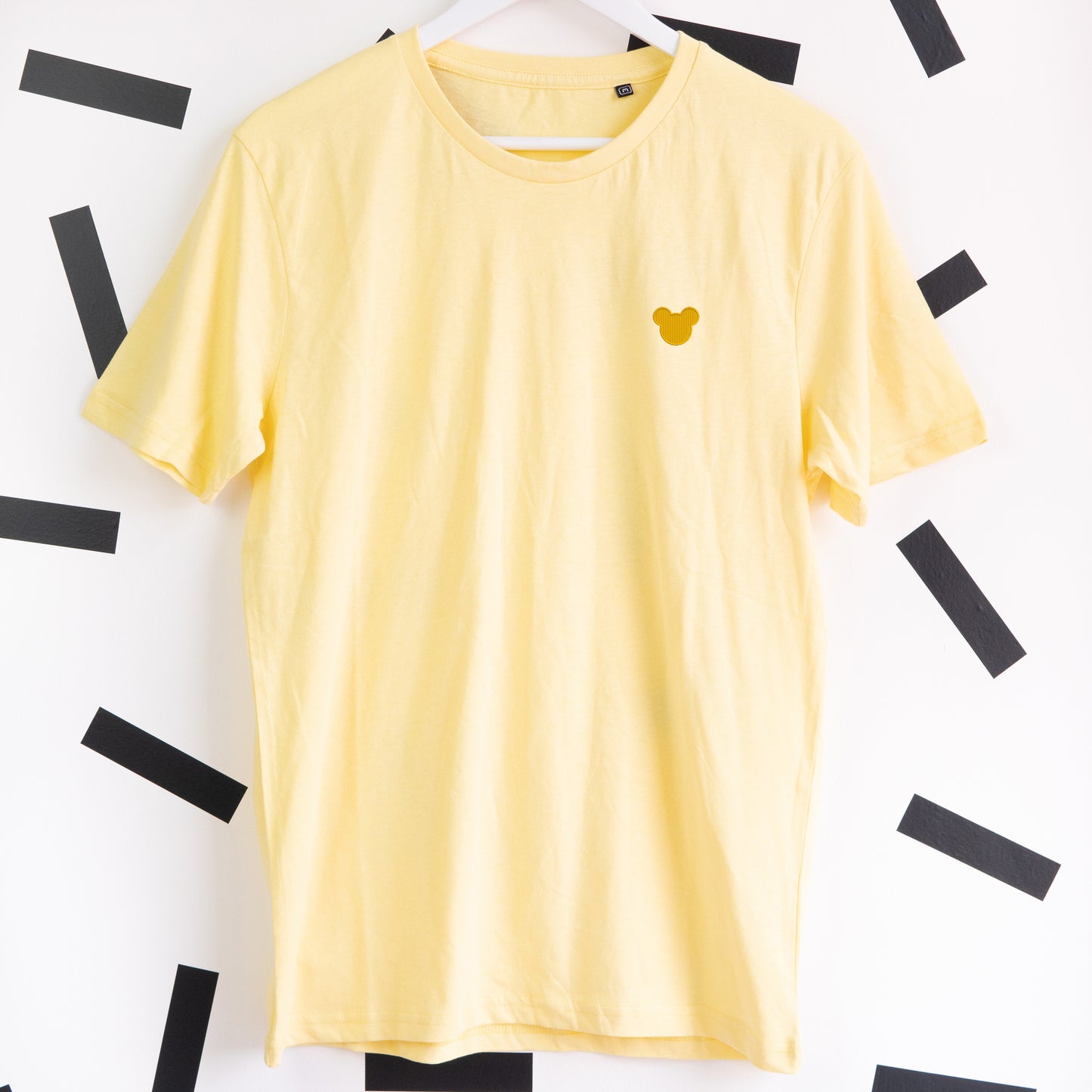 Minimal Mickey Embroidered T-Shirt - Yellow