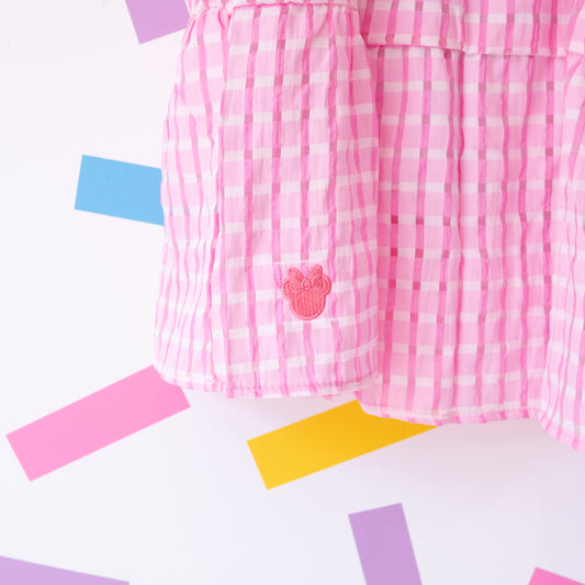 Minnie Mouse Embroidered Pink Gingham Dress