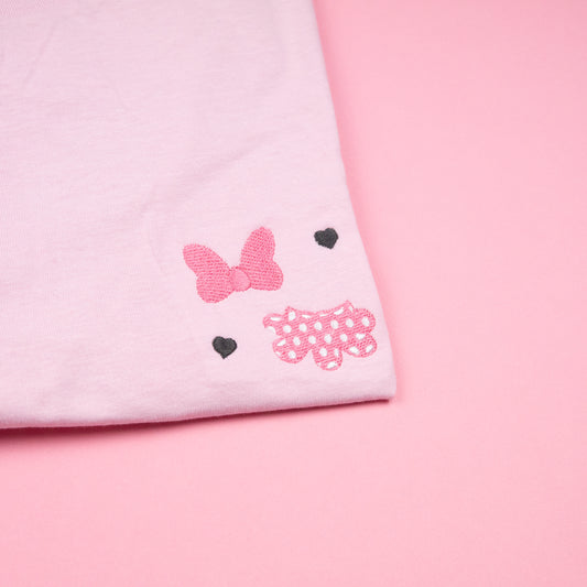 Minnie Embroidered T-Shirt - Pink