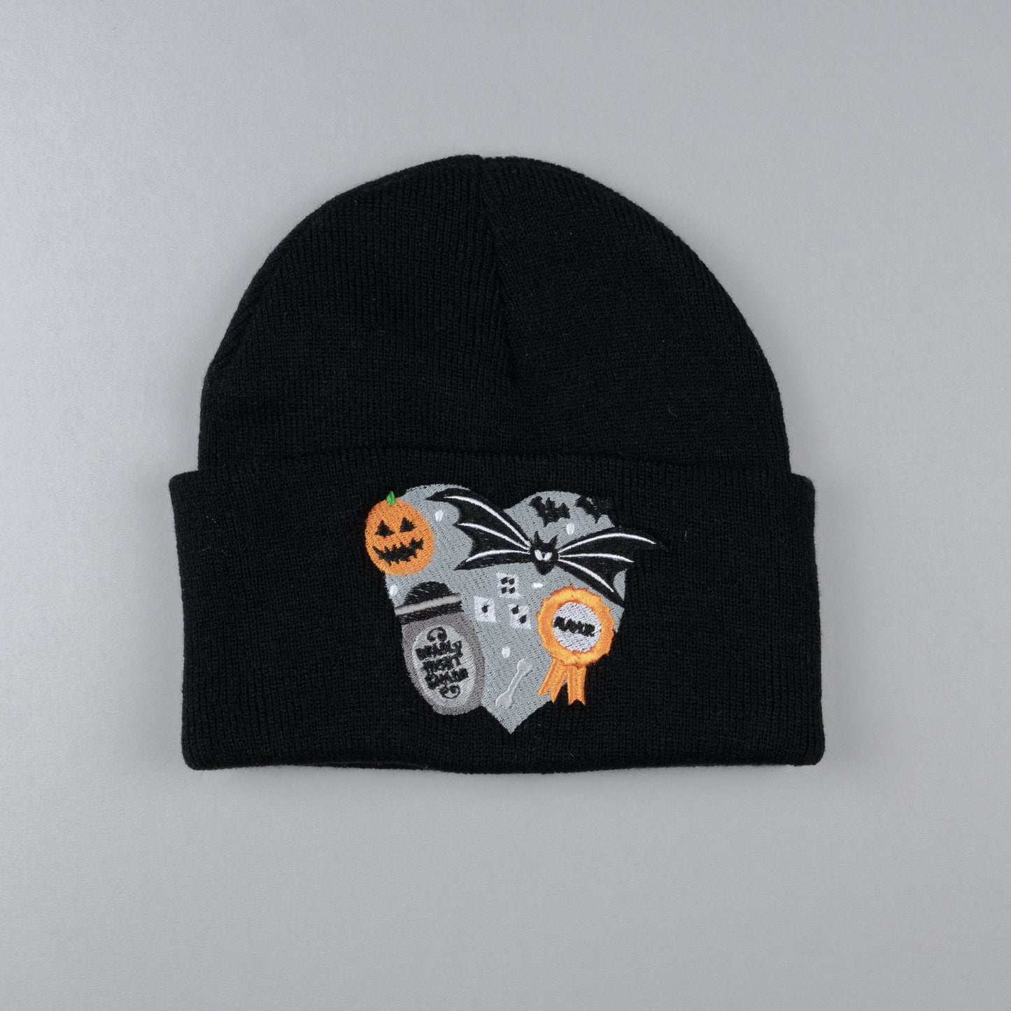 Nightmare Before Christmas Heart Embroidered Black Beanie