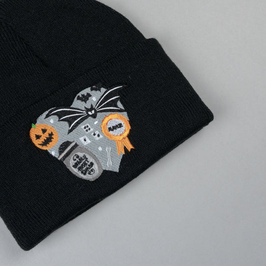 Nightmare Before Christmas Heart Embroidered Black Beanie
