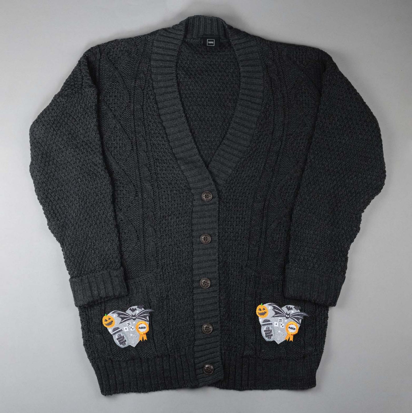 Nightmare Before Christmas Heart Embroidered Black Cardigan