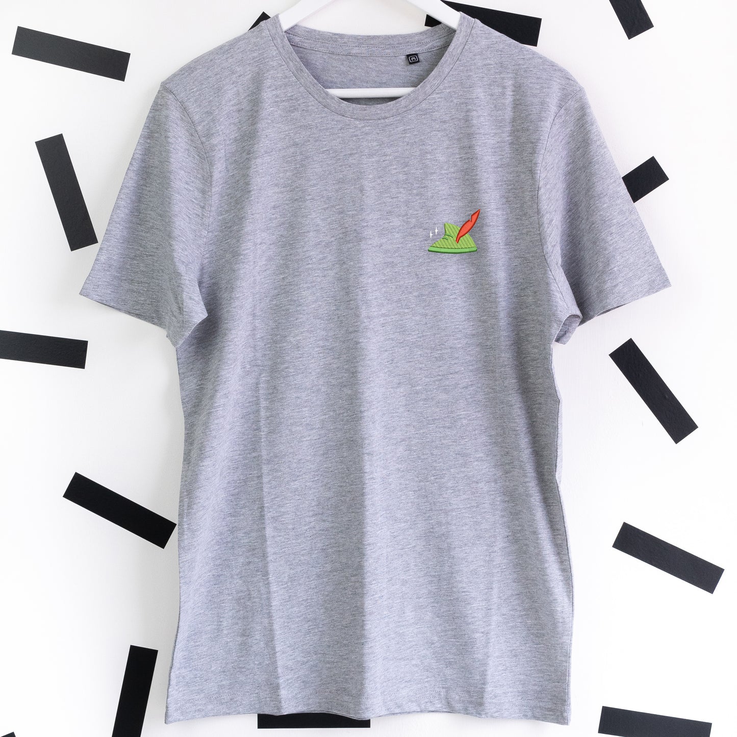 Peter's Hat Embroidered T-Shirt - Grey