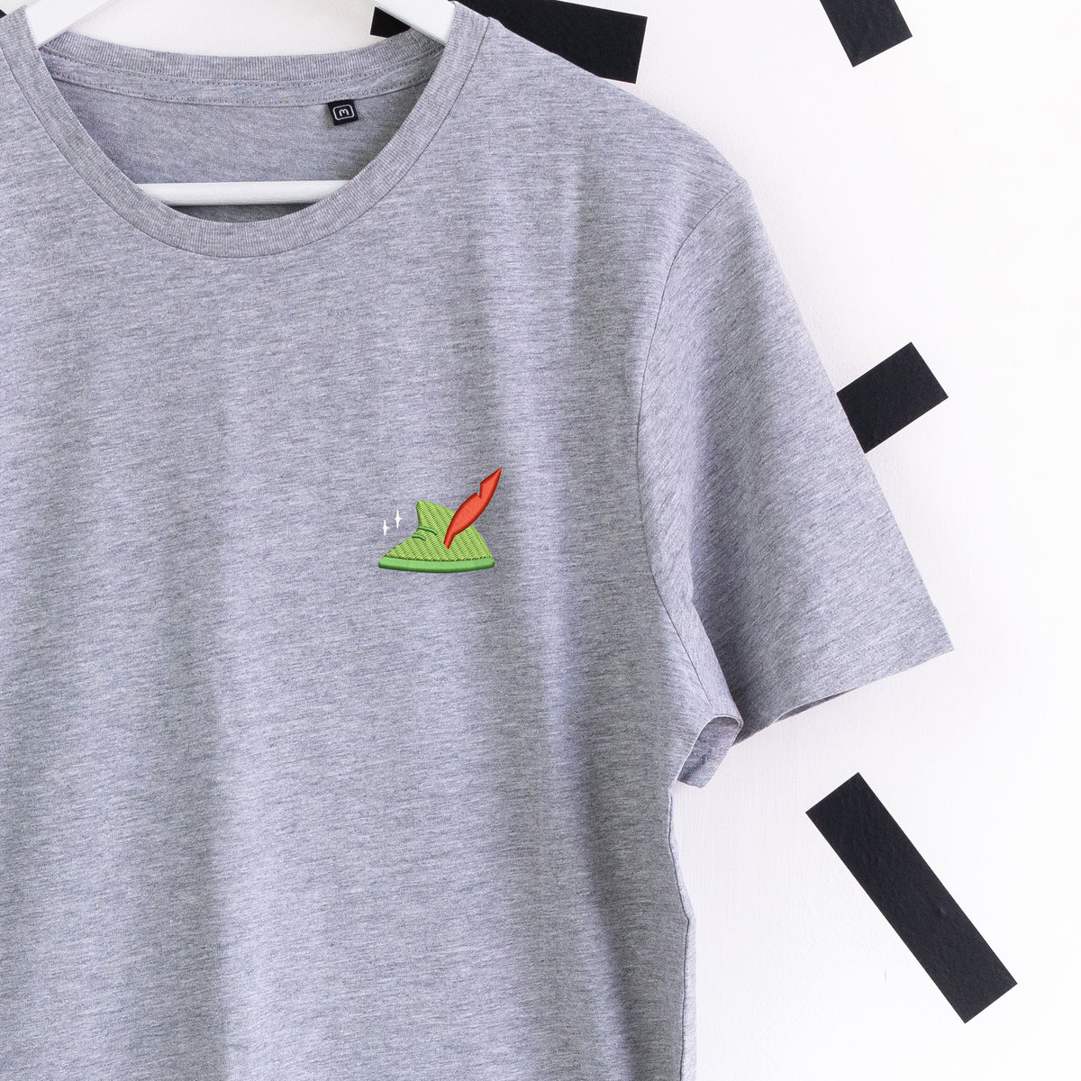 Peter's Hat Embroidered T-Shirt - Grey