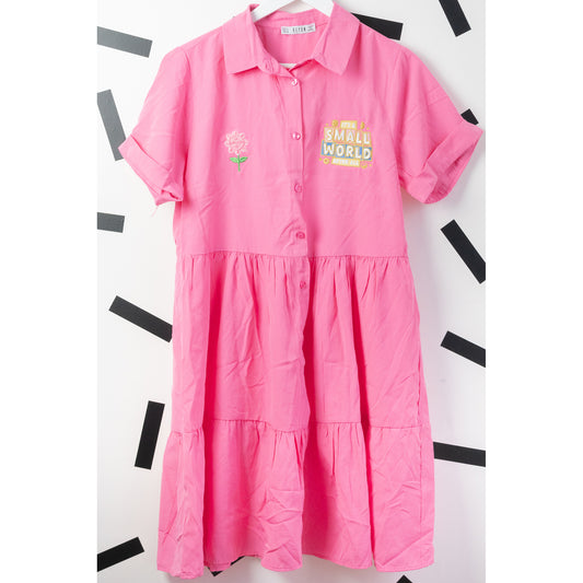 Sample - Small World Pink Shirt Dress - S/10UK