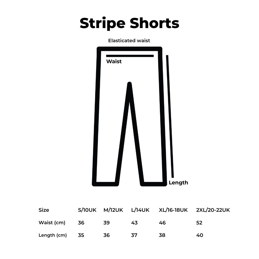 Mickey Minimal Embroidered Stripe Black Shorts