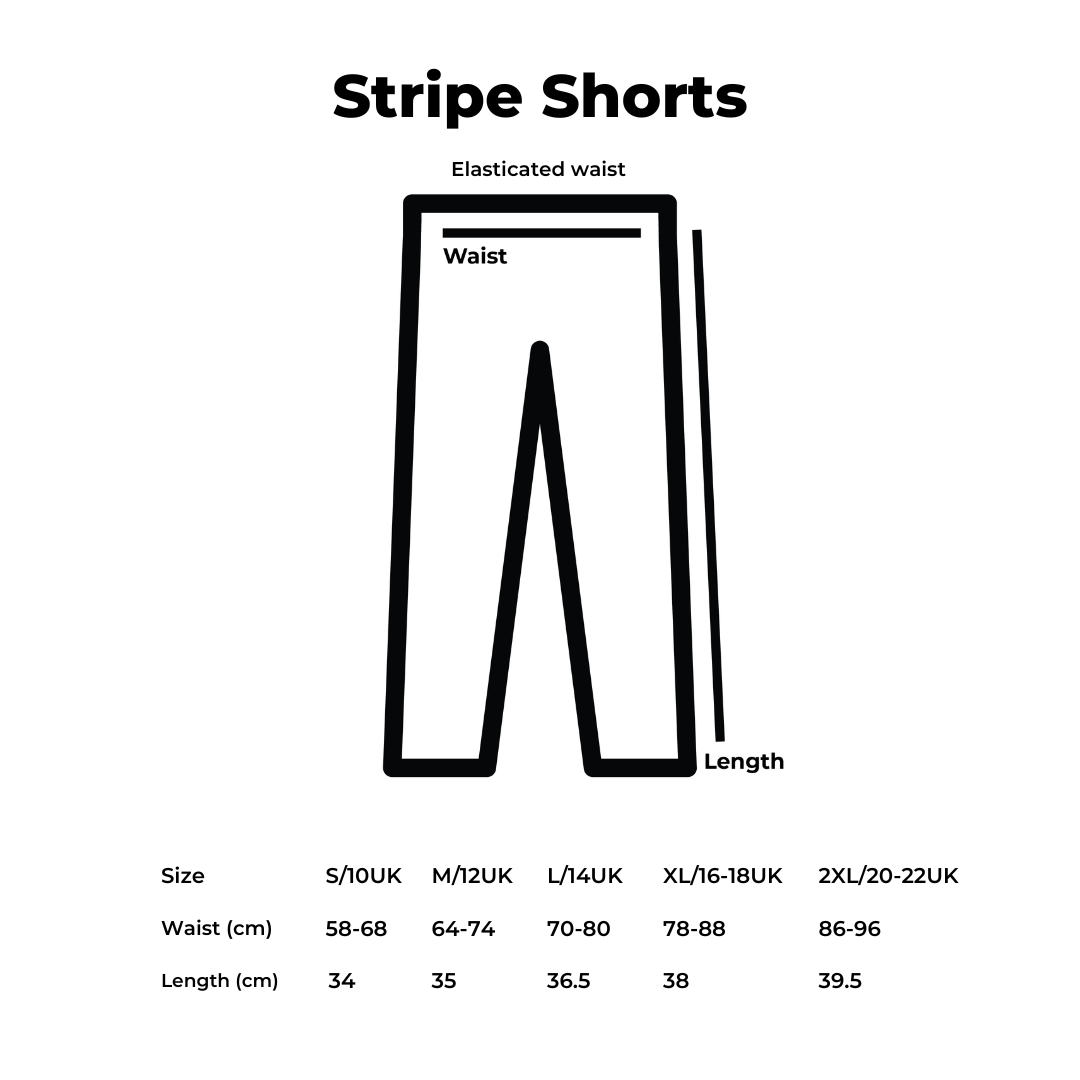 Mickey Minimal Embroidered Stripe Black Shorts