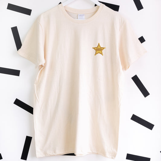 Sheriff Woody Embroidered T-Shirt - Natural