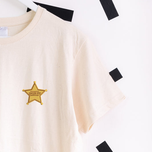 Sheriff Woody Embroidered T-Shirt - Natural