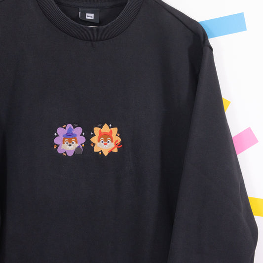 Chip & Dale Halloween Embroidered Washed Jumper
