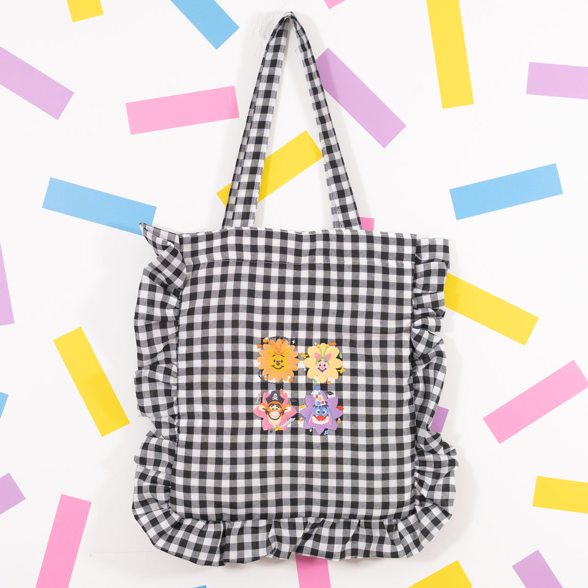 Winnie & Pals Halloween Embroidered Frilly Gingham Tote Bag