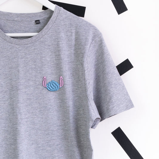 Stitch Embroidered T-Shirt - Grey