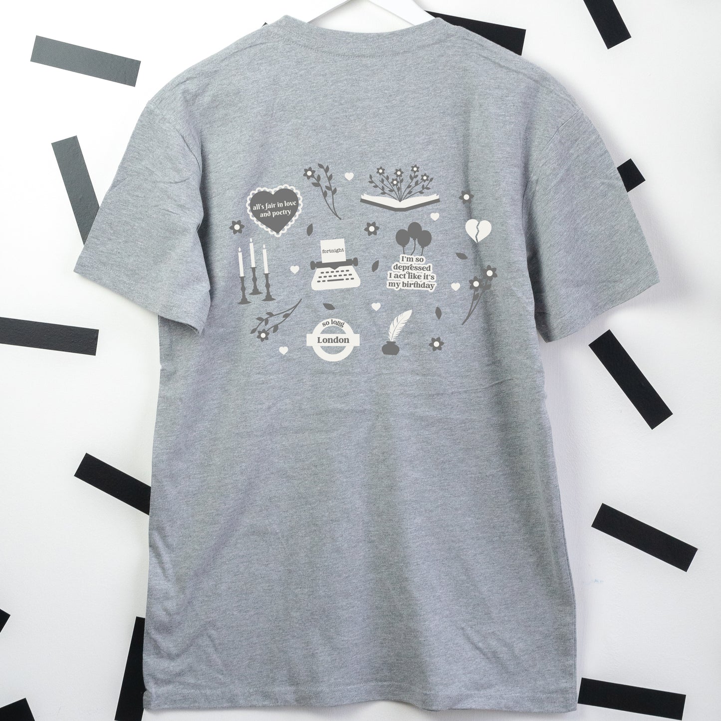 TTPD Taylor Swift Embroidered Heather Grey T-Shirt