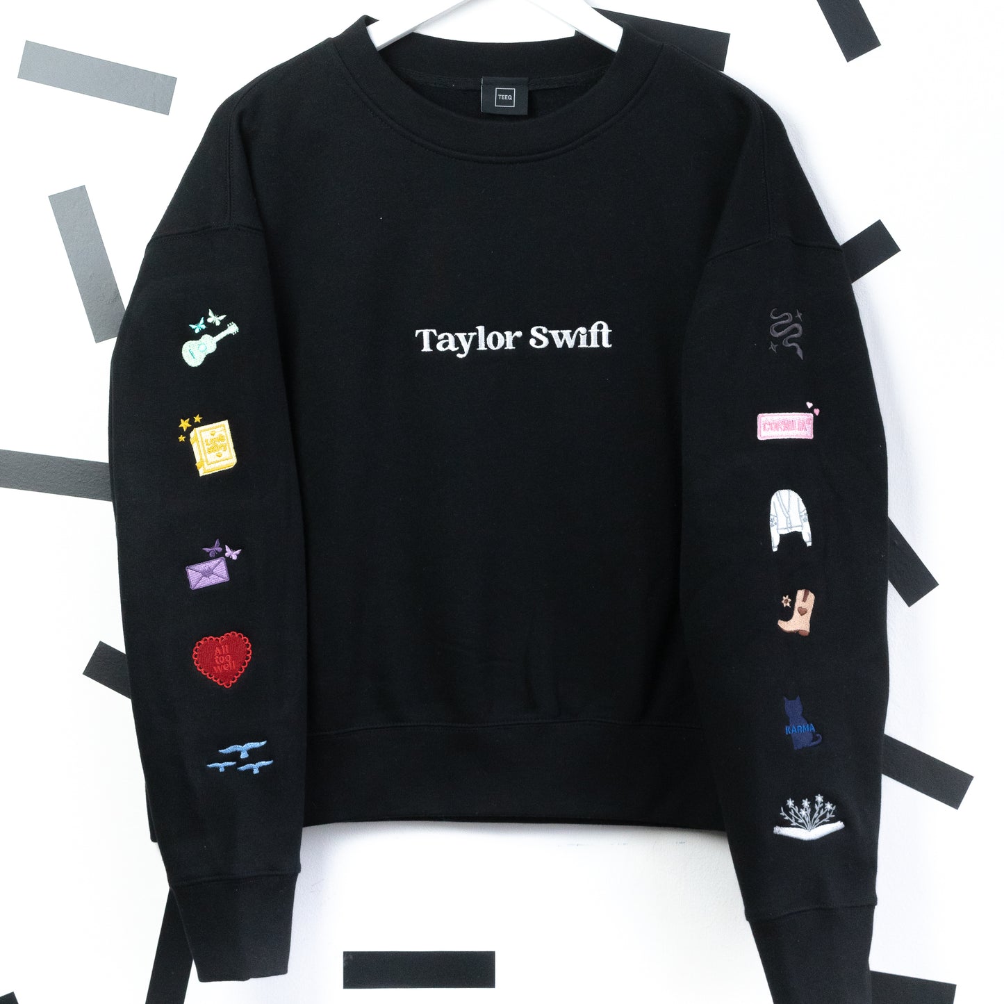 Taylor Swift Era's Embroidered Women's Black Jumper
