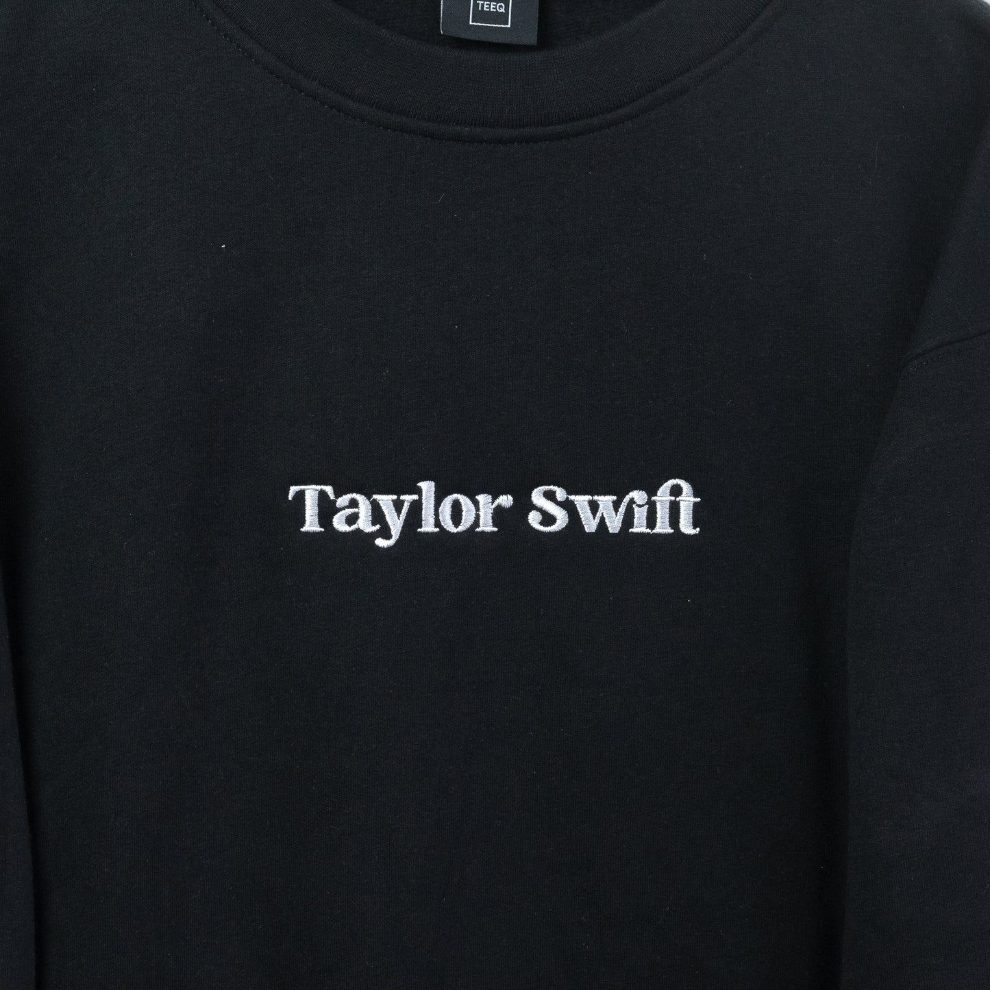 Taylor Swift Era's Embroidered Women's Black Jumper