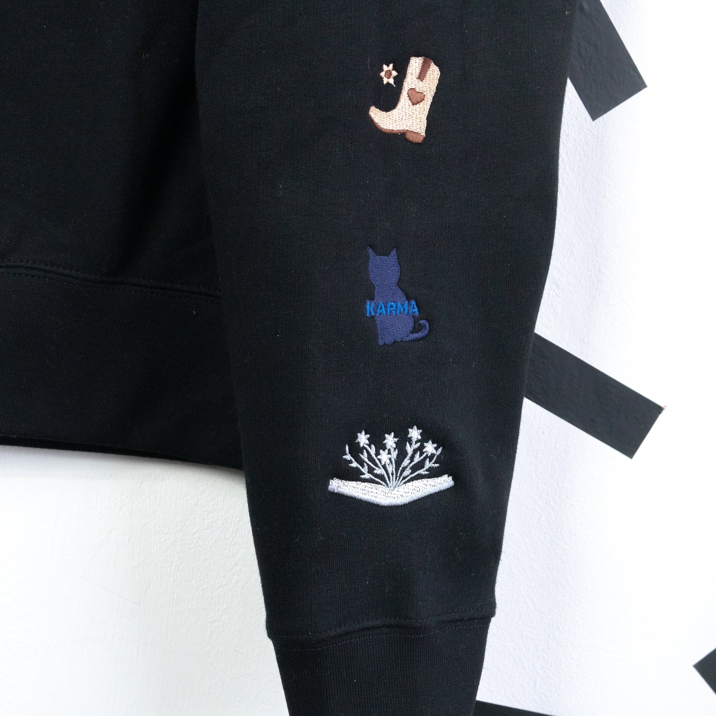 Taylor Swift Era's Embroidered Women's Black Jumper
