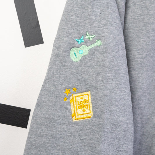 Taylor Swift Era's Embroidered Women's Grey Jumper