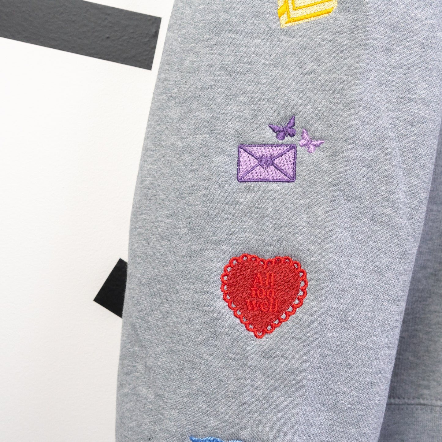 Taylor Swift Era's Embroidered Women's Grey Jumper