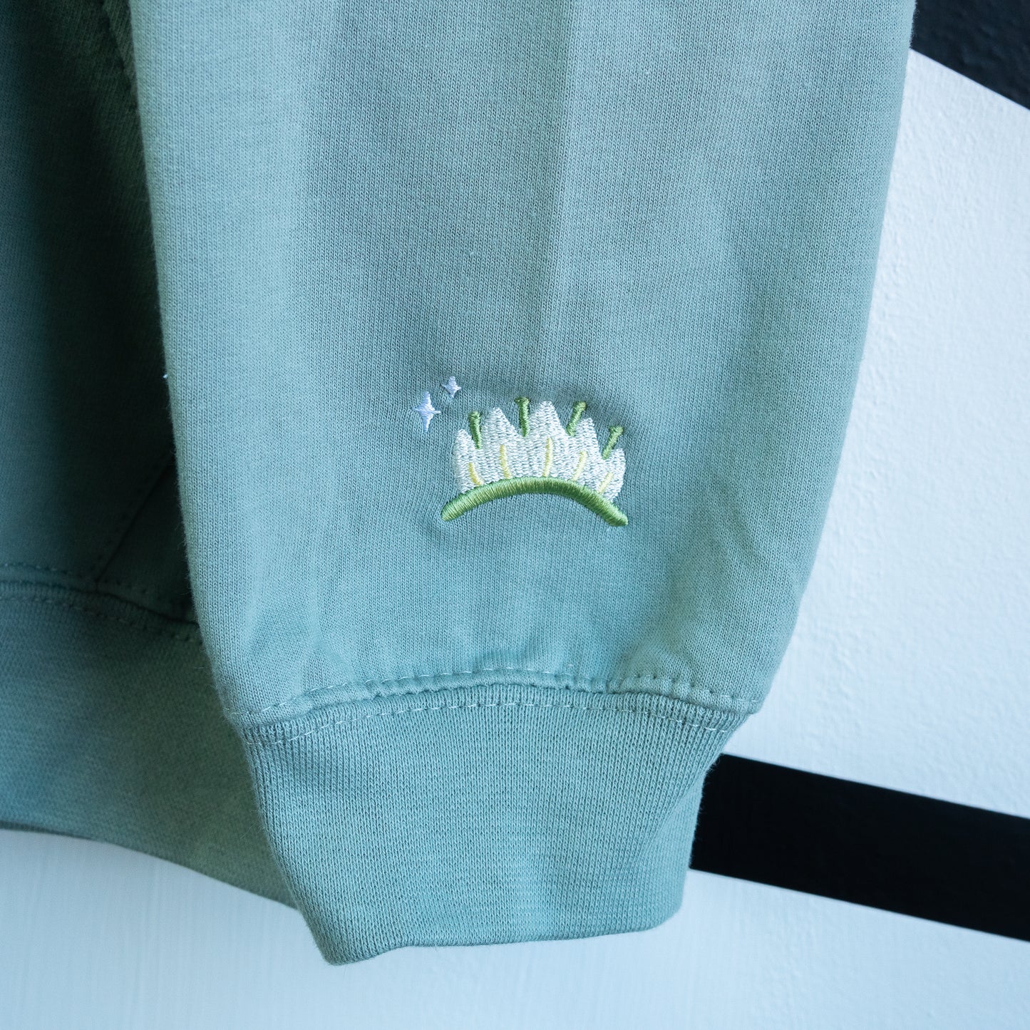 Tiana Embroidered Light Green Hoodie