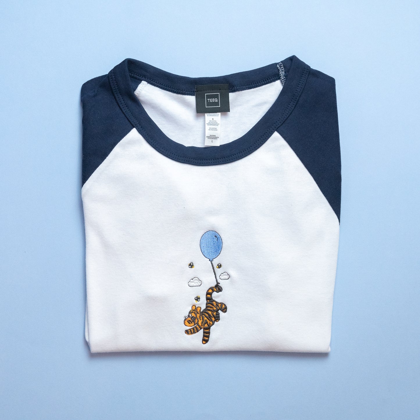 Tigger Balloon Embroidered Women's Ringer T-Shirt