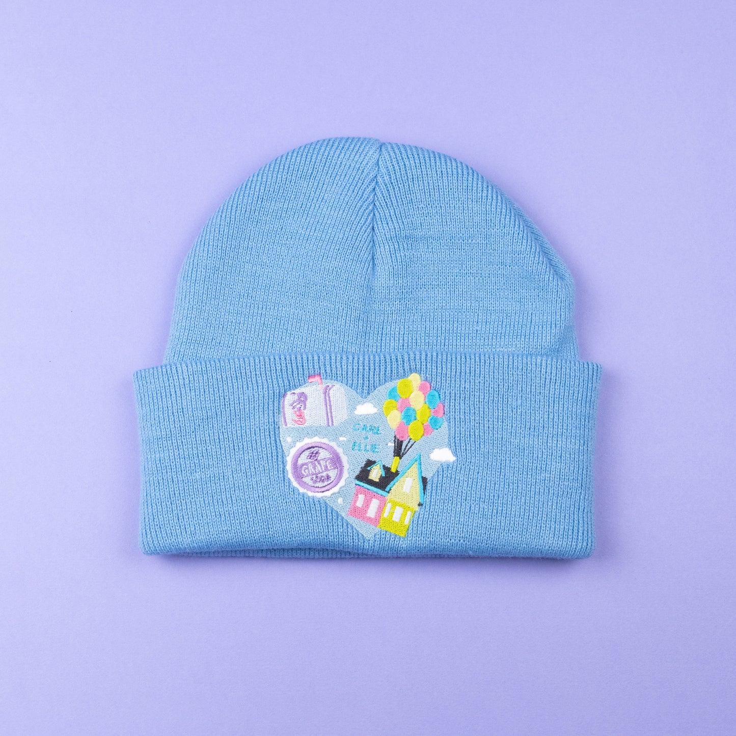 UP Heart Embroidered Blue Beanie