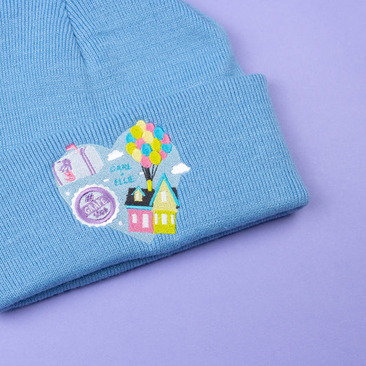 UP Heart Embroidered Blue Beanie