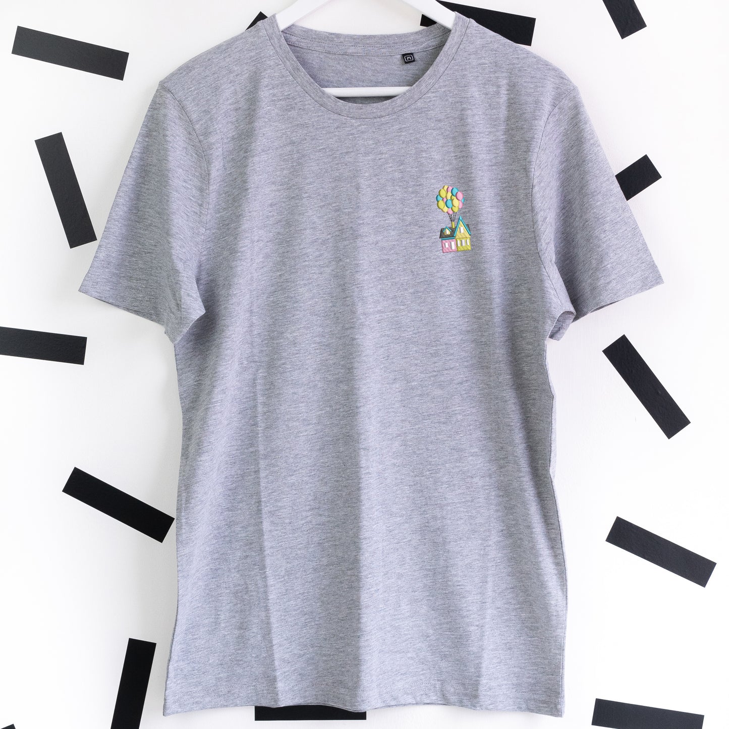 Up House Embroidered T-Shirt - Grey