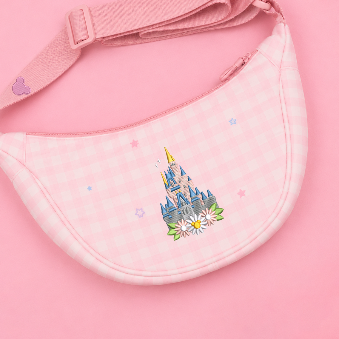 Walt Disney World Floral Gingham Sling Bag - Pink