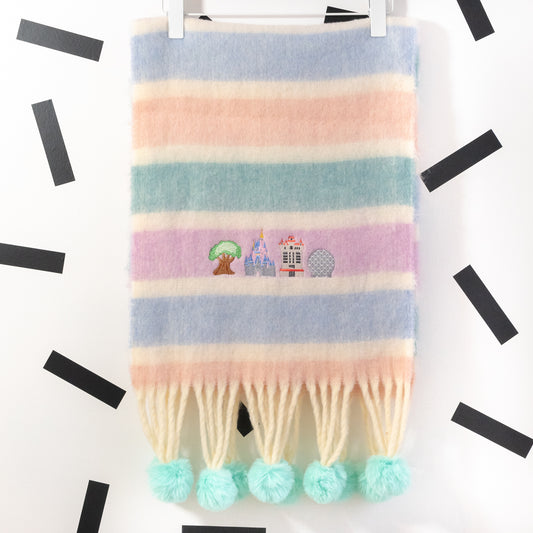 WDW Pastel Embroidered Scarf