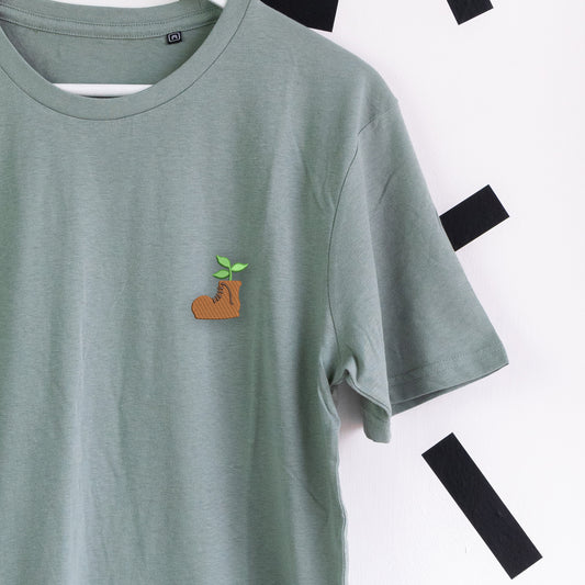 Wall-e Boot Embroidered T-Shirt - Green